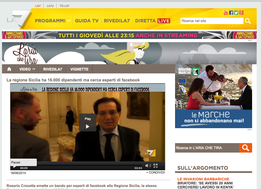 Esperti Facebook alla Regione -I sindacalisti: “Bando elettorale”