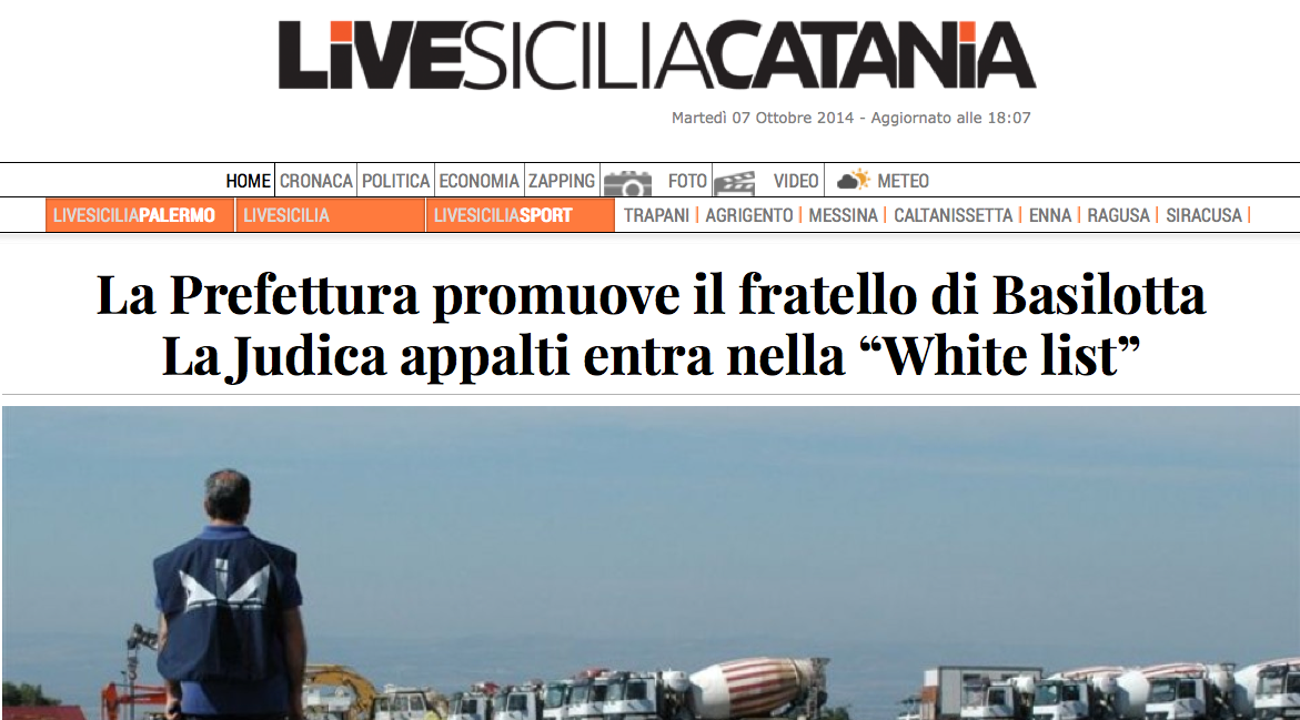 LA PREFETTURA DA’ IL BOLLINO ANTIMAFIA AL FRATELLO DI BASILOTTA